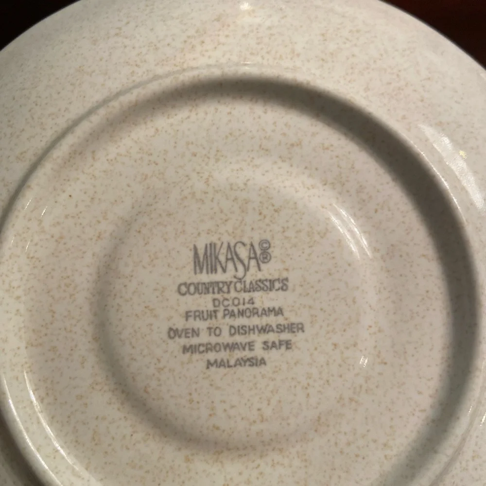 Mikasa Country Classics Cup and Saucer Tea/Coffee Fruit Panorama Set of 6